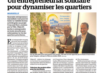 Entreprendre à Marseille avec Coop & Start dans le journal La Marseillaise